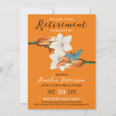 Invitation Élégant Orange Retire Retro Lily Floral (Devant)
