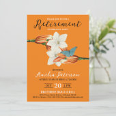 Invitation Élégant Orange Retire Retro Lily Floral (Debout devant)