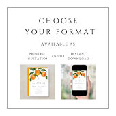 Invitation Élégant Oranges Baptême fille