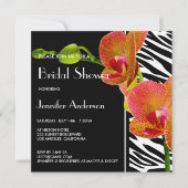 Invitation Elegant Orchids Zebra Imprimer Fête des mariées In (Devant)