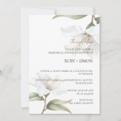 Invitation Elegant Oriental Magnolia Rehearsal Dinner (Devant)