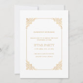 Invitation Elegant Ornate Baroque Gold Script Iftar Party (Devant)
