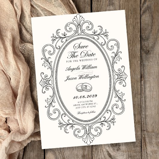 Invitation Élégant orné vintage