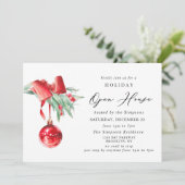 Invitation Élégant ornement NOËL VACANCES OUVERTE MAISON (Debout devant)