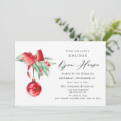 Invitation Élégant ornement NOËL VACANCES OUVERTE MAISON (Debout devant)