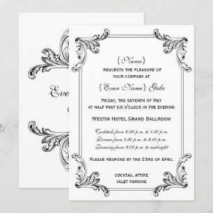 Invitation Élégant Ornement Vintage