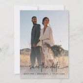 Invitation Élégant overlay Calligraphie Enregistrer la date P (Devant)