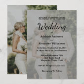 Invitation Elegant Overlay Photo Wedding (Devant / Derrière)