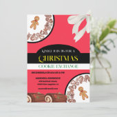 Invitation élégant pain d'épice rouge échange de biscuits de (Debout devant)