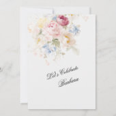 Invitation Elegant Painted Blush Rose Floral 100th Birthday  (Dos)