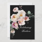 Invitation Elegant Painted Floral 40th Birthday Party (Dos)