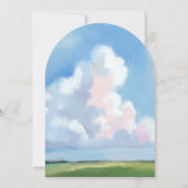 Invitation Elegant Painted Landscape Blue Sky Clouds Wedding (Dos)