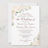 Invitation Elégant Pale Blush Pêche Florale Mariage formel (Devant)