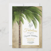 Invitation Elégant Palm Tree 50 et fabuleux Anniversaire mode (Devant)