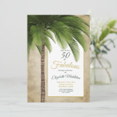 Invitation Elégant Palm Tree 50 et fabuleux Anniversaire mode (Debout devant)