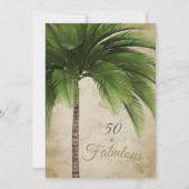 Invitation Elégant Palm Tree 50 et fabuleux Anniversaire mode (Dos)