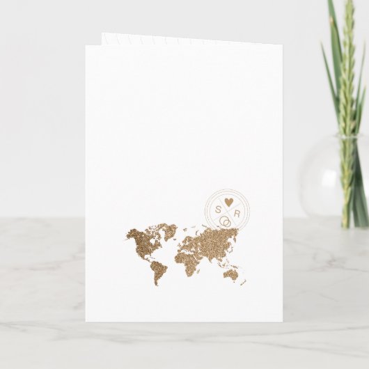 Invitation Elégant Palm Trees Mariage Destination Passeport (Dos)