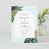 Invitation Élégant, Palmier Vert, Arche (Debout devant)