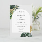 Invitation Élégant, Palmier Vert, Arche (Debout devant)