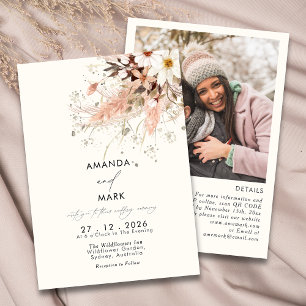 Invitation Elégant Pampas Fleur sauvage Boho Grass Mariage