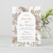 Invitation Élégant Pampas Pampas Pampas Rose & Tan Boho Maria (Debout devant)