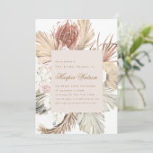 Invitation Élégant Pampas Tropical Romantique Baby Shower (Debout devant)