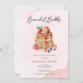 Invitation Elégant Pancakes Rose Bridal Brunch Douche (Devant)