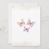 Invitation Élégant Papillon de Fête d'anniversaire de 6 ans F (Dos)