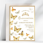 Invitation Élégant papillon en or Quinceañera