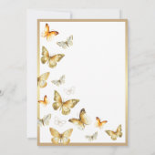 Invitation Élégant papillon en or Quinceañera (Dos)