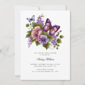 Invitation Élégant papillon et Fête des mariées en fleur (Devant)
