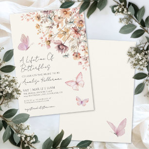 Invitation Élégant Papillon Fleur Sauvage Baby Shower de Mari