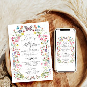 Invitation Élégant papillon Fleur sauvage Fête des mariées fl