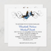 Invitation Elégant papillon floral torse de mariage Inviter (Devant / Derrière)