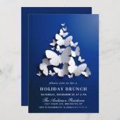 Invitation Élégant papillon Monarque NOËL BRUNCH VACANCES (Devant / Derrière)