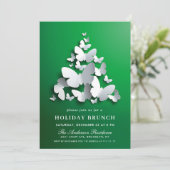 Invitation Élégant papillon Monarque NOËL BRUNCH VACANCES (Debout devant)