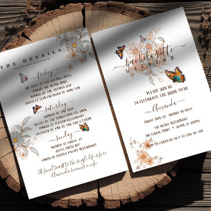 Invitation Elégant Papillon Super Art Bachelorette Week-end