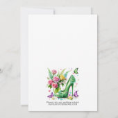 Invitation Elégant papillon vert Fête des mariées de chaussur (Dos)