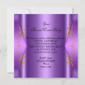 Invitation Élégant Papillon Violet Or pour Toute Réception de (Dos)