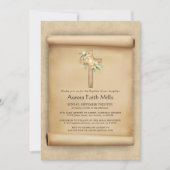 Invitation Elegant Parchment Cross Baptism (Devant)
