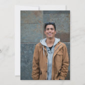 Invitation Elégant Parti de graduation Marine Photo Bleue (Dos)