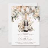 Invitation Élégant parti de retraite chic | Ballons de champa (Devant)