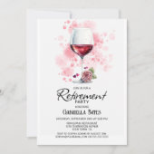 Invitation Élégant Parti de retraite en verre de vin (Devant)