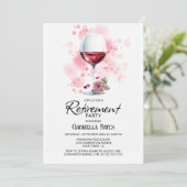 Invitation Élégant Parti de retraite en verre de vin (Debout devant)