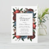Invitation Élégant parti de retraite florale (Debout devant)