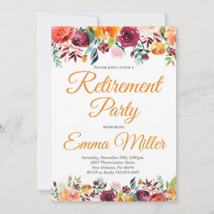 Invitation Élégant parti de retraite florale