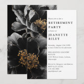 Invitation Élégant parti de retraite florale moderne (Devant / Derrière)