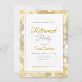 Invitation Élégant Parti de retraite Gold Bokeh (Devant)