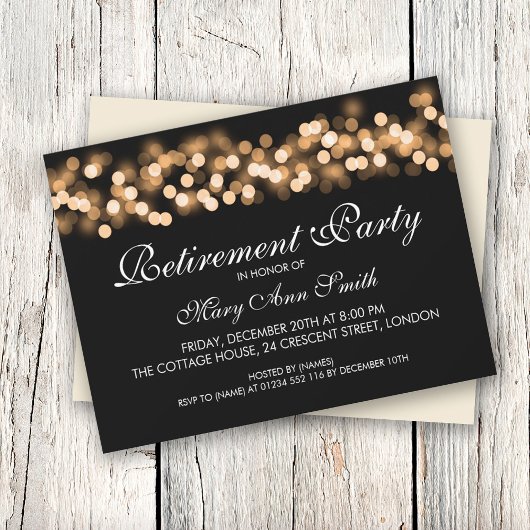 Invitation Élégant Parti de retraite Gold Hollywood Glam