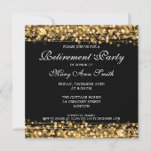Invitation Élégant Parti de retraite Gold Sparkles (Devant)